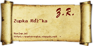 Zupka Réka névjegykártya